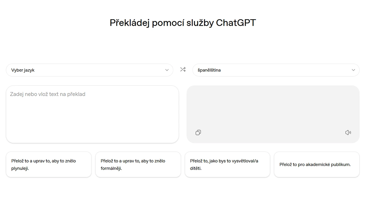 OpenAI spouští překladač ChatGPT Translate