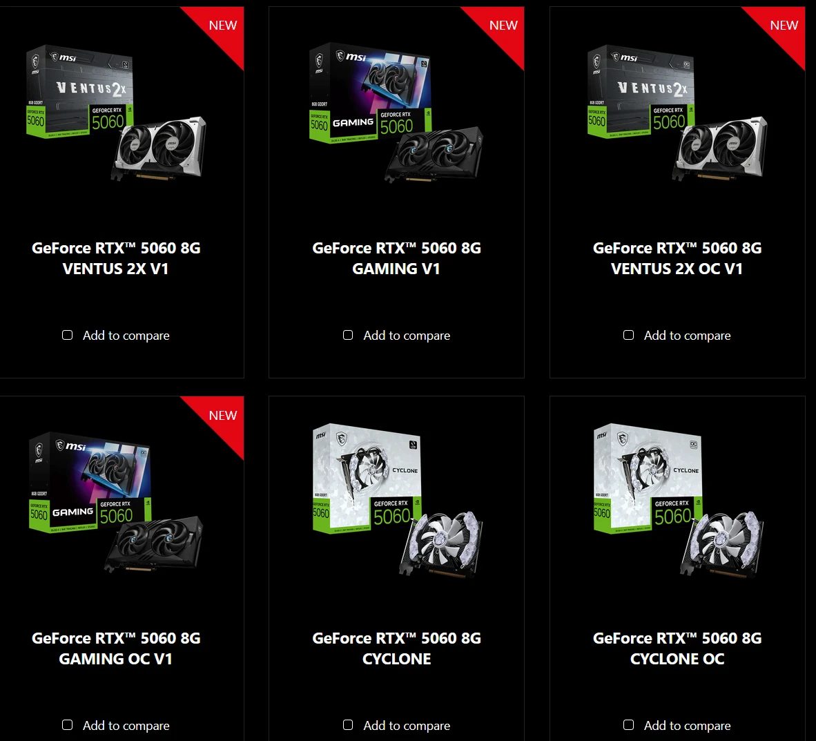 MSI GeForce RTX 5060 V1