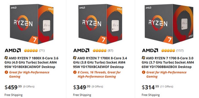 AMD Ryzen 7 byly v zahraničí zlevněny