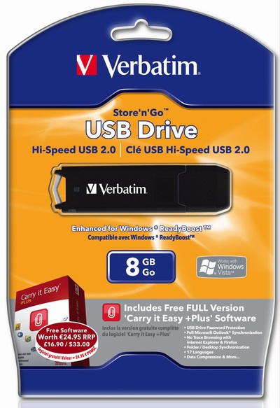 Verbatim představuje nové USB paměti s aplikací Carry it Easy +Plus