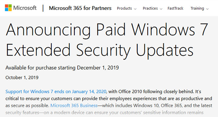 Microsoft nabídne rozšířenou podporu Windows 7 pro malé a střední podniky