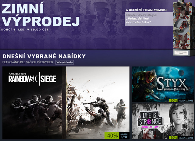 Začaly zimní slevy na Steamu, potrvají do ledna