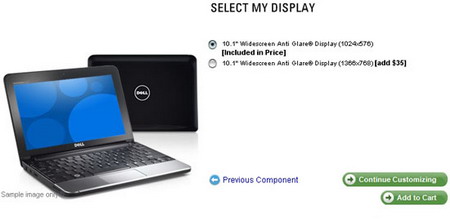 Dell nabídne variantu netbooku Dell Inspiron Mini 10 s vyšším rozlišením