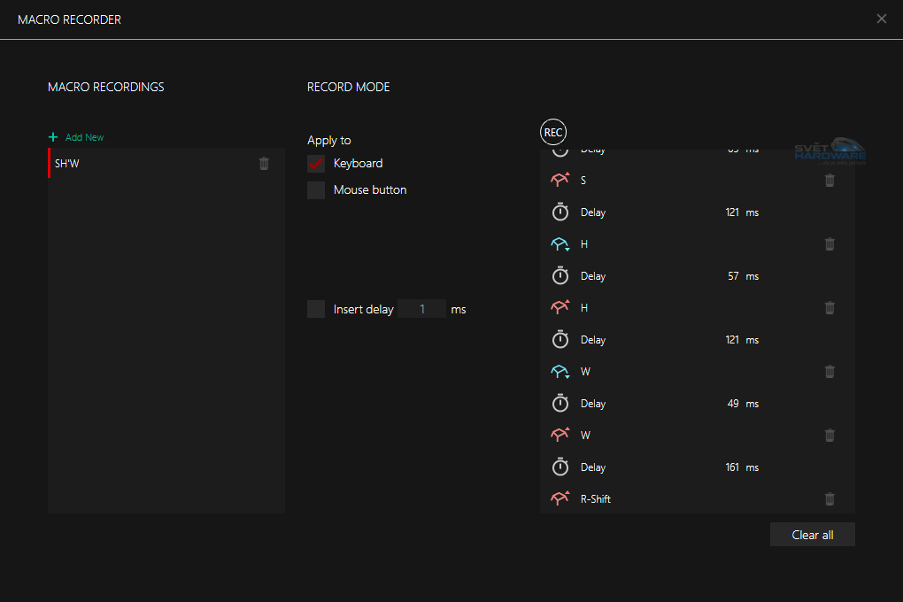 Creative Sound BlasterX Vanguard K08: RGB a Omron