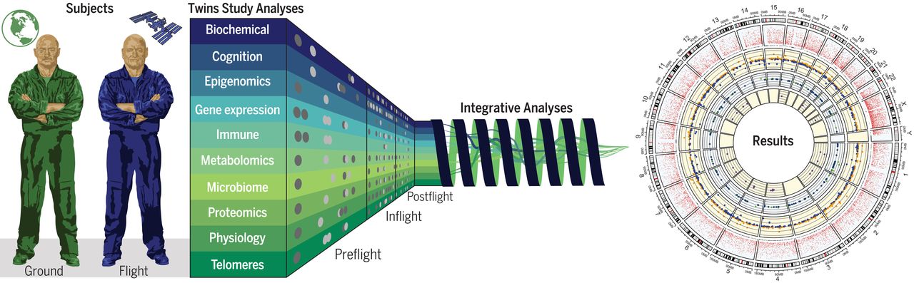 NASA studovala na dvojčatech dopady ročního pobytu ve vesmíru