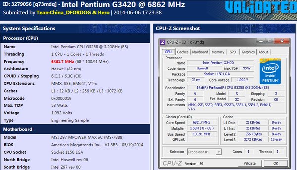 Výroční Pentium přetaktováno na 6,8 GHz