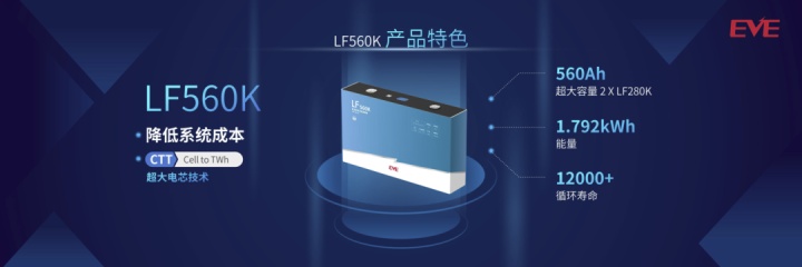 Eve Energy prezentovalo akumulátor LF560K s životností na 12000 cyklů