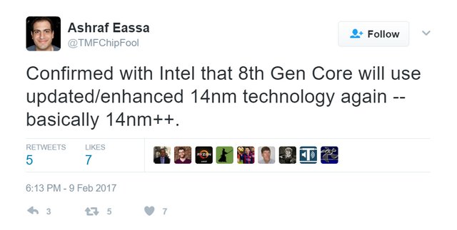 Osmá generace Intel Core má dle analytika využít stále 14nm proces