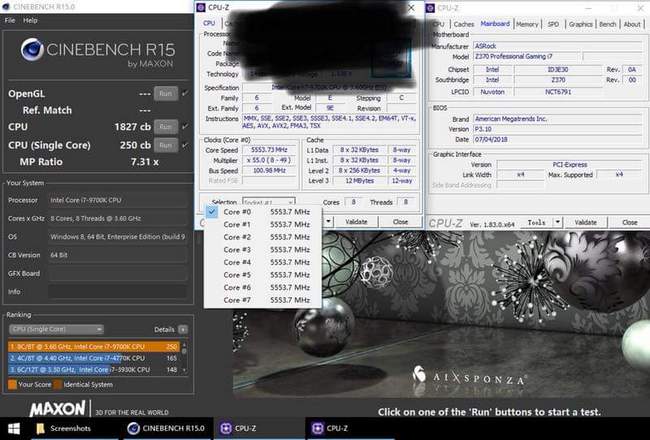 Intel Core i7-9700K přetaktován na 5,5 GHz s vodním chlazením