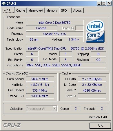 Intel Core 2 Duo E6750 v testu