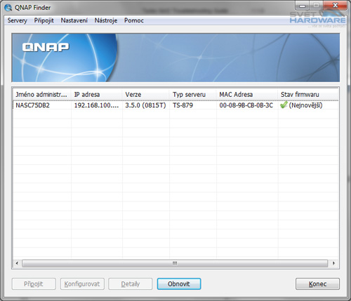 QNAP TS-879 Pro: firmware 3.5 se ukazuje