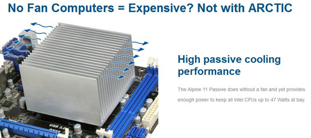 Arctic Alpine 11: levný pasivní chladič pro CPU Intel