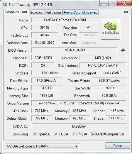 MSI GT663: zaměřen na hry