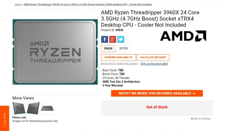 Ryzen Threadripper 3970X a 3960X v nabídce prvních obchodů