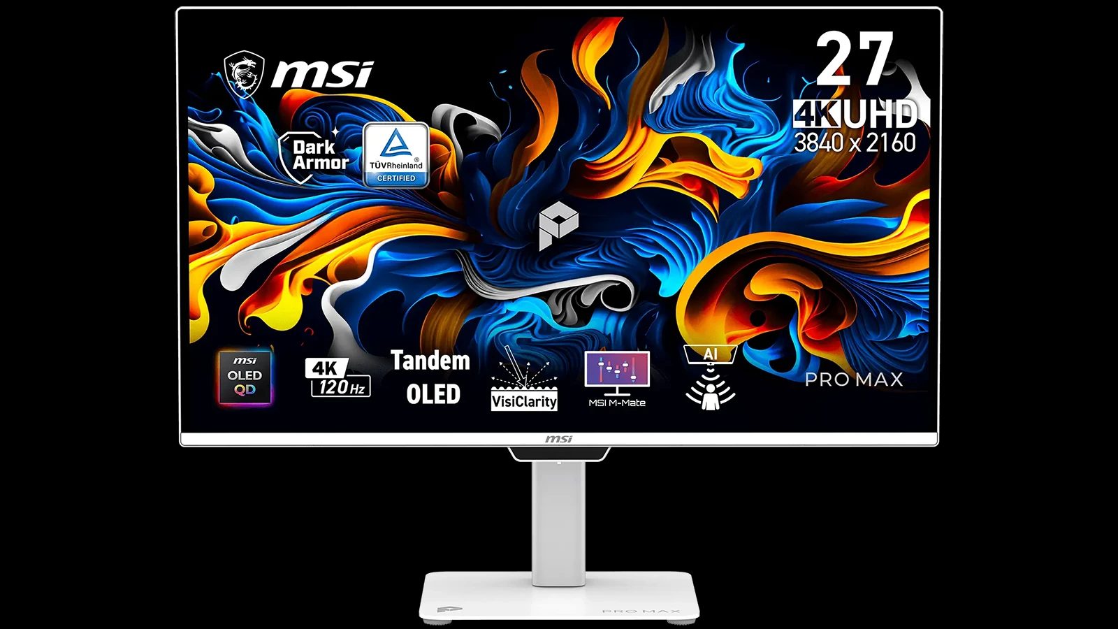 Monitor MSI PRO MAX OLED 271UPJW12 má tištěný displej s RGB Stripe