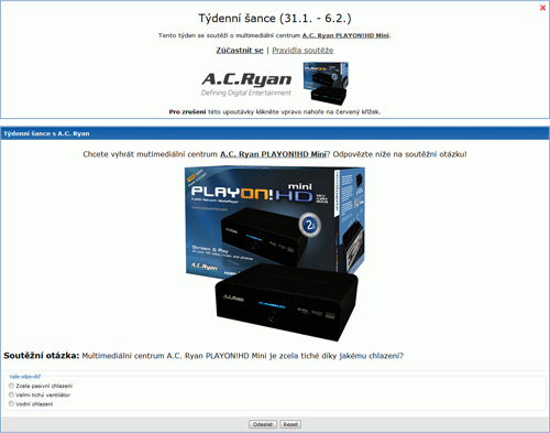 Týdenní šance s A.C. Ryan (31.1. - 6.2.)