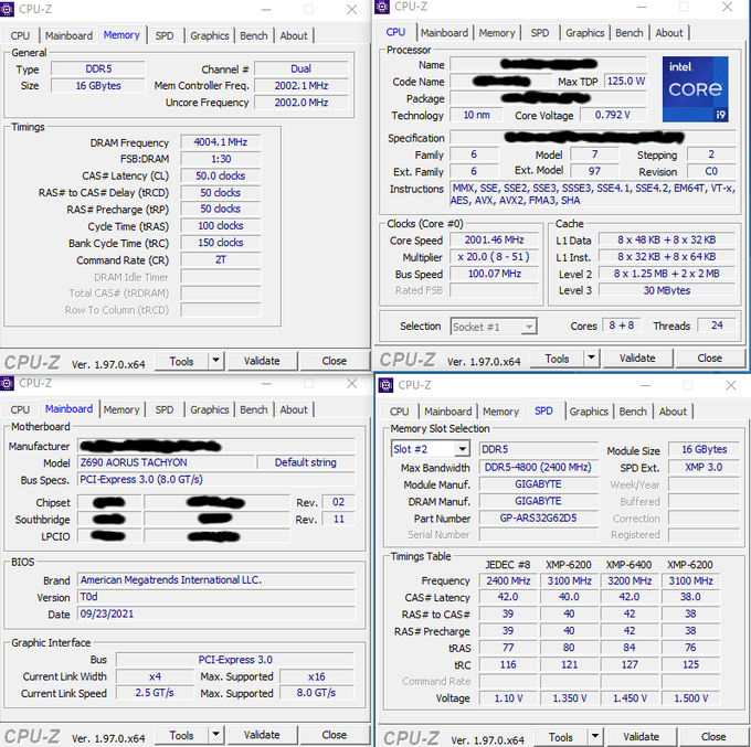 Intel Core i9-12900K spatřen s DDR5-8000