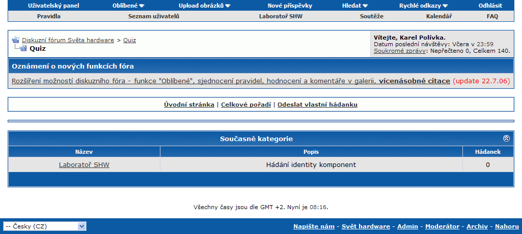 Diskuzní fórum - Laboratoř SHW