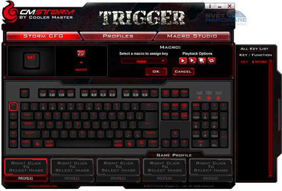 CM Storm Trigger: mechanika s podsvícením