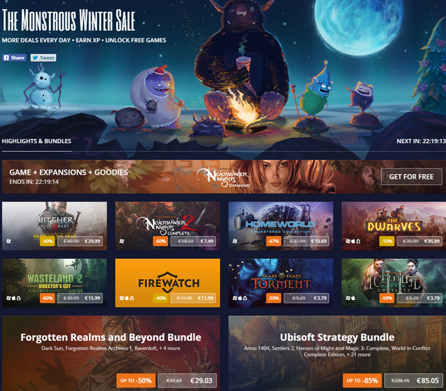 GOG: Neverwinter Nights zdarma a další nabídky