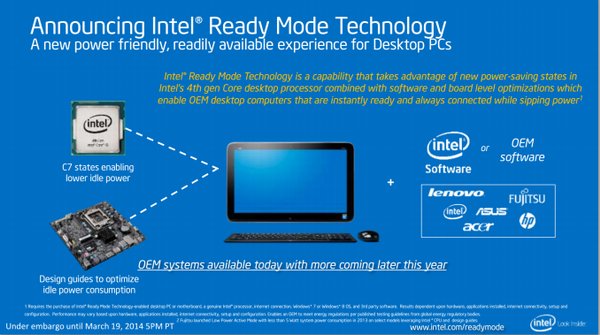 Intel Ready Mode: pro méně než 10W spotřebu