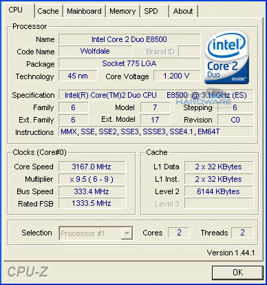 Intel Core 2 Duo E8500 - nejrychlejší Wolfdale v akci