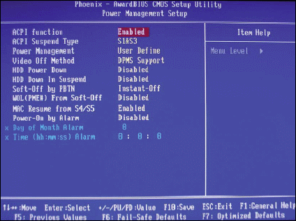 BIOS - 9. díl: Power Management Setup - šetříme energií