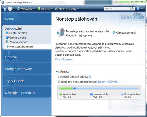 Acronis True Image Home 2010: co umí?