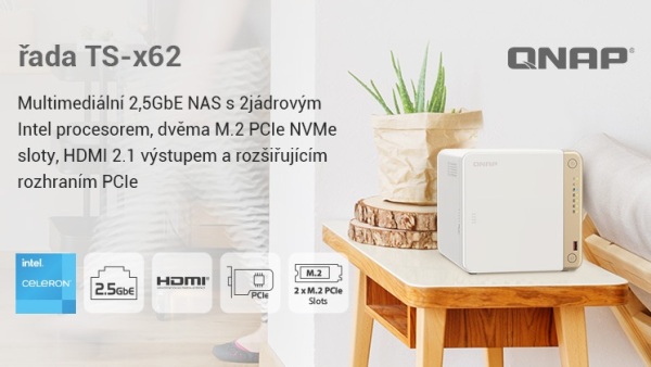 QNAP uvedl TS-262 a TS-462, domácí NASy s 2,5GbE a HDMI 2.1