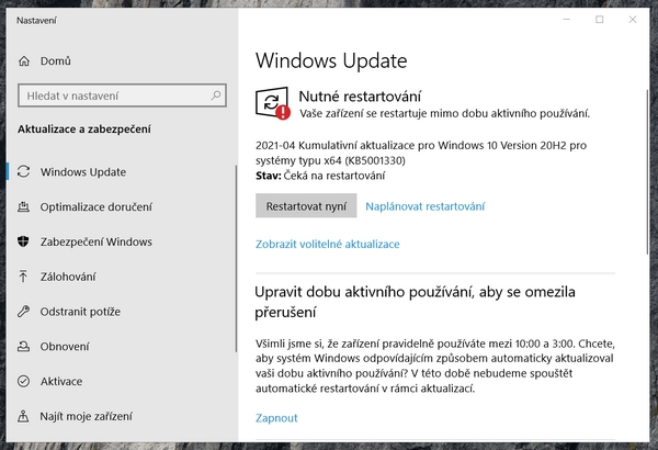 Aktualizace KB5001330 pro Windows 10 může způsobit nepříjemné problémy