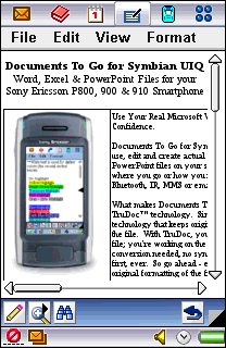Documents To Go 2.0 pro Symbian UIQ – Obejdete se bez konverze