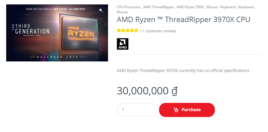 Ryzen Threadripper 3970X a 3960X v nabídce prvních obchodů
