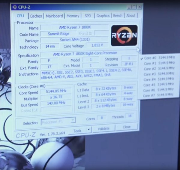 Přetaktovaný Ryzen 7 1800X prý překonal rekord v Cinebench R15