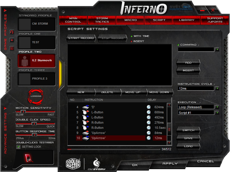 CM Storm Inferno: myš plná funkcí