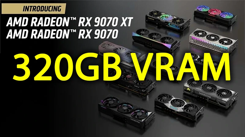 AMD si dělá legraci, 32GB kartu vyvrací  tím, že prý uvede 320GB Radeon RX 90700 XTXT Max