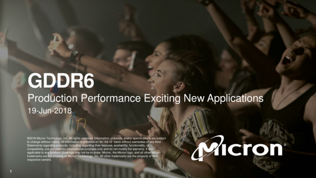 Micron oficiálně odstartoval výrobu pamětí GDDR6