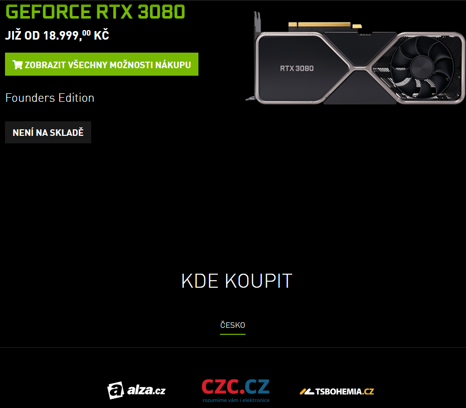 NVIDIA potichu odsunula nástup RTX 3070 na konec října