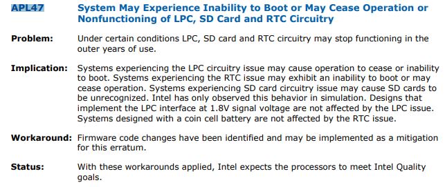 Intel opravil své údaje o selhávajících Apollo Lake, prý vydrží dostatečně dlouho