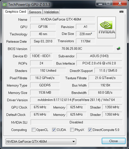 Asus G73SW: 3D Vision & Stealth