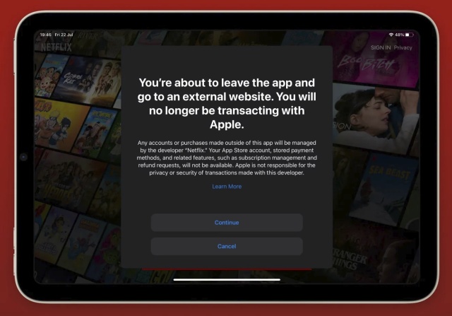 Zamrzlo peklo? Apple umožnil platit např. Netflix přes odkaz mimo App Store