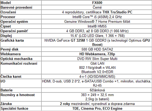 MSI oficiálně představil model notebooku FX600 s Turbo Drive Engine