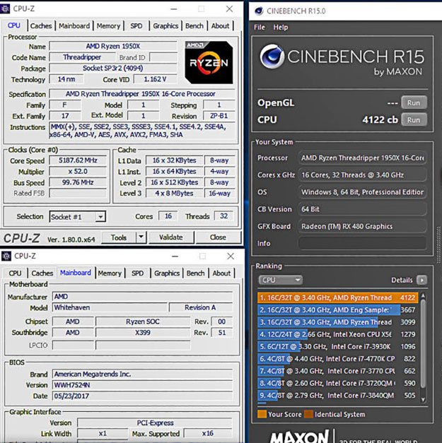 Threadripper 1950X přetaktován na 5,2 GHz