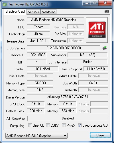 MSI CR650: hybridní AMD Brazos