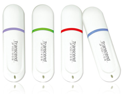 Transcend a bílé JetFlash V33 paměti