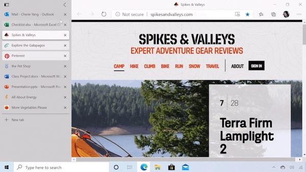Microsoft Edge dostane řadu nových funkcí včetně vertikálních karet