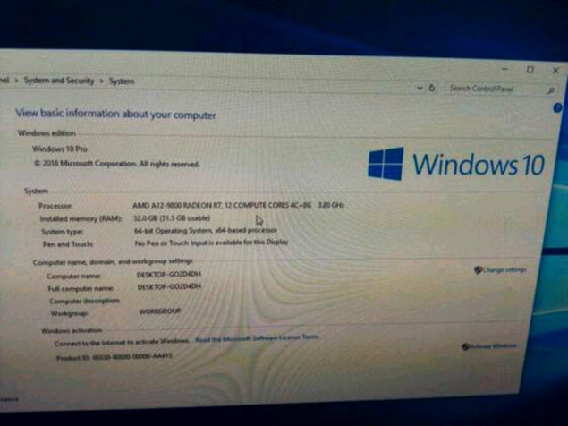 Bristol Ridge spatřen v počítači HP s APU A12-9800