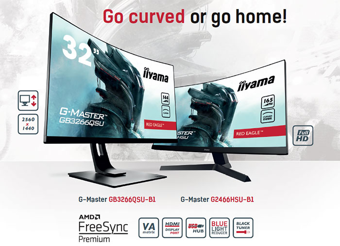 iiyama uvádí dva nové prohnuté monitory Red Eagle s FreeSync Premium