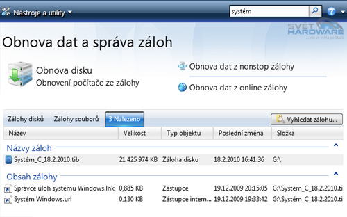 Acronis True Image Home 2010: co umí?