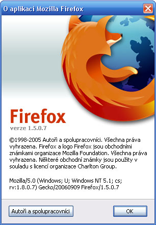 Nová aktualizace prohlížeče Firefox – 1.5.0.7