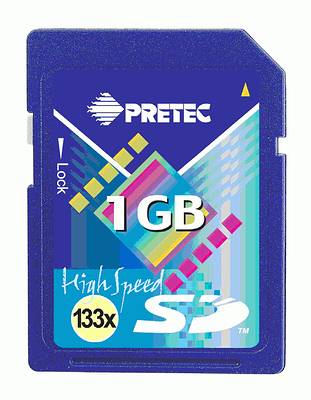 Pretec ohlašuje 1 GB 133x Secure Digital médium